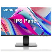 Rent to own 24 Inch Computer Monitor, KOORUI 3-Sided Frameless Gaming Screen FHD 1920x1080 Display with HDMI & VGA Interface, 75Hz, IPS, 4ms, VESA Mountable, Low-Blue Light PC Monitor for Office Work