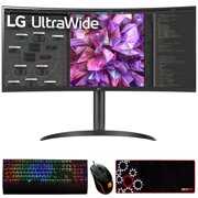 Rent to own LG 34WQ75C-B 34" Curved UltraWide QHD IPS PC Monitor Bundle with Deco Gear Mechanical Gaming Keyboard, Deco Gear Wired Gaming Mouse and Deco Gear Gaming Mouse Pad