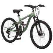 Rent to own Mongoose Major Mountain Bike, 24-inch wheels, 21 speeds, green, kids, boys, suspension, trail