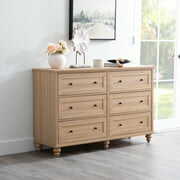 Rent to own My Texas House Hillcrest Wood 6 Drawer Dresser, Light Oak