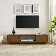 Rent to own Manor Park Mid-Century Modern Reeded 2-Door TV Stand for TVs up to 80”, Mocha