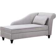 Rent to own Andeworld Chaise Lounge with Storage,Indoor Lounge Sofa for Living Room,Bedroom(Right Arm,Grey)