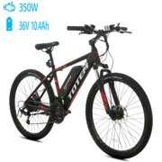 Totem Victor2.0 350 W Mountain Electric Bike 26 In., 36V 10.4Ah Removable Battery, Shimano 21-Speed Gears for Adults, Adjustable Stem Upgrade, Black and Red