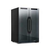 Rent to own Newair Shadow Series Wine Cooler Refrigerator 51 Bottle Dual Temperature Zones, Freestanding Mirrored Wine and Beverage Fridge with Double-Layer Tempered Glass Door