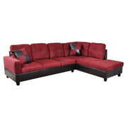 Rent to own Star Home Living Corp Chris Microfiber Fabric Right Facing Sectional in Red