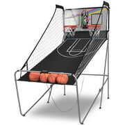 Rent to own YZHIGUO Foldable Basketball Arcade Game, 8 Game Options, Electronic Double Shot 2 Player w/ 4 Balls and LED Scoring System, Indoor Basketball Game for Kids, Adults