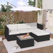 Rent to own Polyrattan living room sofa set, garden lounge, corner sofa, sofa set with seat and back cushions