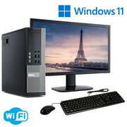 Rent to own Dell Optiplex Dual Monitor Desktop Computer with Intel Core i5 Processor 16GB RAM 500GB HD 300Mps Wifi DVD Windows 11 Pro and 2x 17" LCD Monitor's - Used PC with 1 Year Warranty