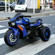 Rent to own Extended 12V Kids Ride On Motorcycle Toys, 3 Wheels Electric Dirt Bike Motorcycle for Boys and Girls, Blue
