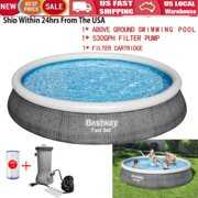 13 Round Pool Rent to own 13ft x 33in Above Ground Round Swimming Pool with Filter ...