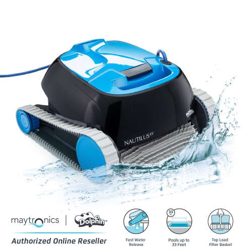 Rent to own Dolphin Nautilus CC Automatic Robotic Pool Cleaner - Ideal for Above and In-Ground Swimming Pools up to 33 Feet - with Large Capacity Top Load Filter Basket