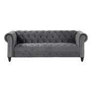 Rent to own RN Furnishings Chesterfield  89" Button Tufted Velvet Fabric Sofa-Gray