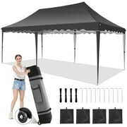 Rent to own SANOPY 10'x 20' Outdoor Canopy Pop up Canopy Tent Party Instant Shelter Gazebo Portable Car Canopy for Patio Picnic Carport Party Wedding, Gray