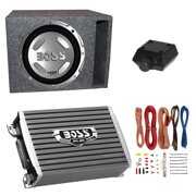 Rent to own Boss Audio 12" 1400W Subwoofer, 1500W Amplifier w Amp Kit & QPower 12" Enclosure