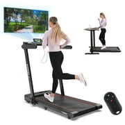 Rent to own GEEMAX 3.0HP 2 in 1 Dual Display Folding Treadmill Under Desk Treadmill W/APP and 12 Pre-Set Fitness Exercise Programs & Remote Control Electric Treadmill Jogging Machine , 265 lb Capacity 0.6-7.5MPH