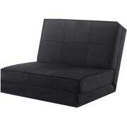 Rent to own 5-Position Adjustable Convertible Flip Chair, Sleeper Dorm Game Bed Couch Lounger Sofa Chair Mattress Living Room Furniture, Black