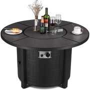 Rent to own GARTIO 42'' Propane Fire Pit Table Auto-Ignition W/ Waterproof Cover & Blue Fire Glass