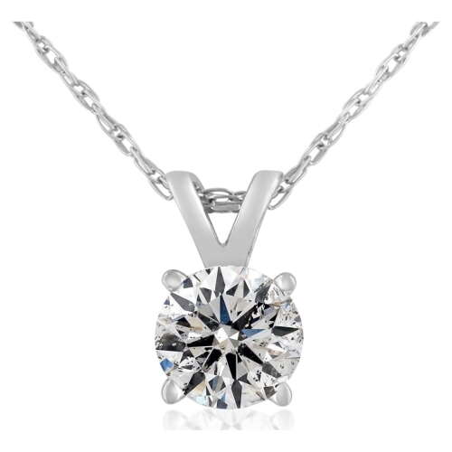 Rent to own SuperJeweler 0.55 Carat Diamond Solitaire Necklace in 14 Karat White Gold (E-F Color) for Women