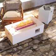 Rent to own Devoko 50,000 BTU Magnesium Oxide Propane Outdoor Fire Pit Table with Glass Guard & Tank Holder