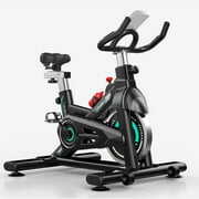 Rent to own Kumji Home Indoor Exercise Bike, Training Bike, Easy Mobility for Roller Skating, Ergonomic Design, 330 lbs Max Load, Black