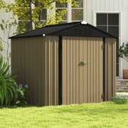 Rent to own Patiowell 8' x 6' Metal Shed Outdoor Storage Shed with Sloping Roof and Double Lockable Door