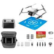 DJI Mini 3 Pro Drone with RC Remote Controller, Bundle with 128GB Memory Card, Shoulder Bag, Landing Pad