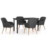 Rent to own vidaXL Patio Dining Set Seat3/5/7 Piece Black/Brown 31.5"/55.1" Table Length