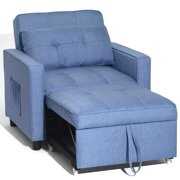 Rent to own Prime Garden 3-in-1 Convertible Chair Sleeper Chair,Sofa Chair Bed,Blue