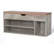 Rent to own LGHM Entryway Bench, Shoe Storage Bench, 2-Tier Modern Wood Shoe Rack