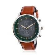 Brown Leather Fossil Men's Hybrid Smartwatch Hr Rent To Own
