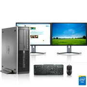 Rent to own HP DC Desktop Computer 3.2 GHz Core I5 Tower PC, 8GB, 1TB HDD, Windows 10 Home x64, 19" Dual Monitor , Wireless Mouse & Keyboard