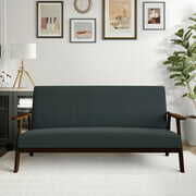 Rent to own Castle Place Mid-Century Upholstered Linen Sofa, Charcoal Grey