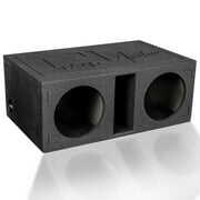 Rent to own Dual 10" Ported Subwoofer Box Bed Liner Coated 3/4" MDF Vented Enclosure