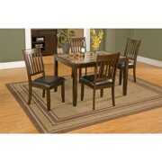 Rent to own Alpine Furniture Capitola Faux Marble 5 Piece Dinette Set, Espresso