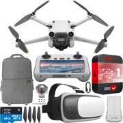 DJI Mini 3 Pro Camera Drone Quadcopter with RC Smart Remote Controller CP.MA.00000492.02 with 4K Video, 48MP Photo, Extended Protection Bundle with Deco Gear Backpack + FPV VR Viewer Pilot Headset