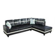 Rent to own Star Home Living Corp Harry Faux Leather Right Sectional Sofa in Black/White