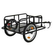 Rent to own PEXMOR Foldable Bike Cargo Trailer with Universal Bike Hitch, Bicycle Wagon Trailer with 16" Wheels & Reflectors, Large Loading Bike Trailer Storage Cart