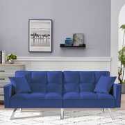 Convertible Sofa Bed,Futon Sofa with Armrests And Metal Legs