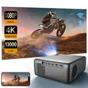 Rent to own Raydem Video Projector 13000L, Native 1080P 200" Display, 5G WiFi and Bluetooth 5.0 Outdoor LED Portable Projector Supports 4K, HD, Home Movie Theater Projector Compatible with TV Stick,Phone,Computer