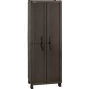 Rent to own Rimax Wicker Utility 4-Shelf Storage Cabinet, Brown