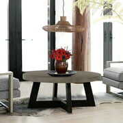 Rent to own Chester Modern Concrete and Acacia Round Coffee Table