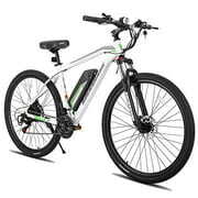 Rent to own Hiland Rockshark Electric Bike Electric Mountain Bike Aluminum 27.5 inch 350W 20MPH Adults E-Bike Shimano 21 Speed Disc Brake Suspension Fork with 36V 10.4Ah Removable Battery 27.5" White Bikes