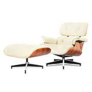 Rent to own Cottinch Eames Lounge Chair, Mid Century Lounge Chair,Top Grain Leather Sofa for Living Room, Indoor Modern Lounge Chair and Ottoman Set, Chaise Lounge for Office, Study