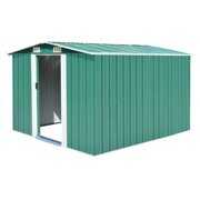Rent to own Outdoor Storage Shed 10 x 8 FT, Galvanized Metal Shed with Air Vent and Slide Door, Tool Storage Backyard Shed Bike Shed, Tiny House Garden Tool Storage Shed for Backyard Patio Lawn