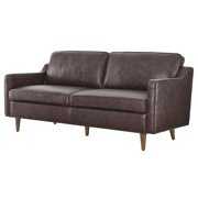 Rent to own Sofa, Brown, Leather, Modern Contemporary, Mid Century Living Hotel Lounge Cafe Lobby