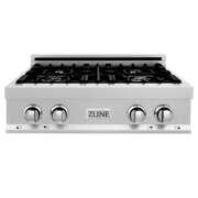 Rent to own ZLINE 48 in. Porcelain Rangetop in DuraSnow Stainless Steel with 7 Gas Burners (RTS-48)