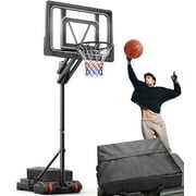 Rent to own VIRNAZ 33 in. Portable Basketball Hoop & Goal System 5.5 - 9.5 ft. Easy Height Adjustable with Weight Bag for Outdoor Indoor Court
