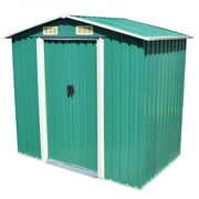 Rent to own Zaqw Garden Storage Shed Green Metal 80.3"x52"x73.2" Green