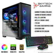 Rent to own Skytech Eclipse Gaming PC Desktop INTEL Core i9 13900K 3.0 GHz, RTX 4090, 1TB NVME Gen4 SSD, 32G DDR5 RGB, 1200W GOLD A3 PSU, 420mm AIO, AC Wi-Fi, Windows 11 Home 64-bit