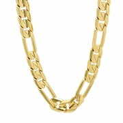 Rent to own Men's 9.3mm 14k Yellow Gold Plated Flat Figaro Choker Chain Necklace, 20 inches